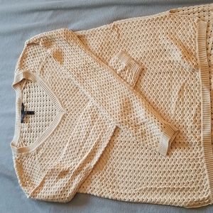 BCBG Max Azria from Bloomingdale's cream cable knit cotton v neck sweater